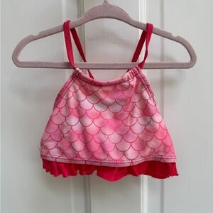 Dreamwave 2T Girls Pink and White Mermaid Scallop Bikini Top